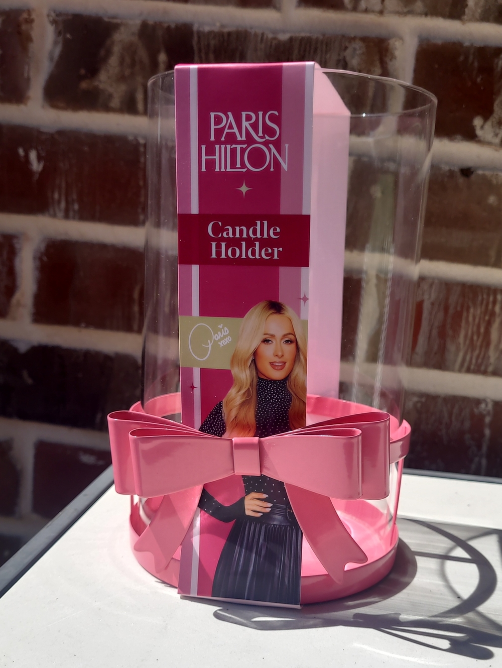 Paris Hilton Pink Bow Glass Candle Holder